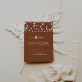 Rustikale Strandlichter Kalligrafie Terracotta Hot Begleitkarte