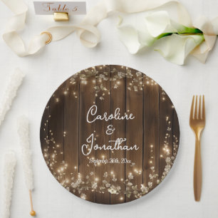 Rustikale Streichellichtblüte Pappteller