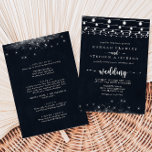 Rustikale Streichellichter Front & Back Wedding Einladung<br><div class="desc">Diese rustikale Saite leuchtet Stars vor und hinten Hochzeitseinladung ist perfekt für eine elegante Hochzeit. Das Design besticht durch schöne handbemalte Saitenleuchten mit prächtigen Sternen. Rett Papier,  indem man mehr Details auf der Rückseite der Einladung anstatt auf einer separaten Gehäusekarte angibt.</div>