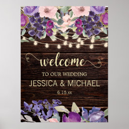 Rustikale Streichellichter Lila Rosa Blumenzehen Poster