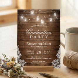 Rustikale Streichellichtschablone Einladung