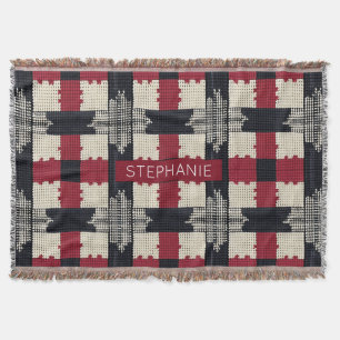 Rustikale Strickschneeflocke Karo - Cozy Winter Bo Decke
