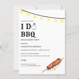 Rustikale String-Lichter mache ich GRILLEN Engagem Einladung