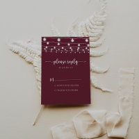 Rustikale String Lights Burgundy Calligraphy UAWG