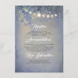 Rustikale String Lights Dusty Blue Wedding Details Begleitkarte