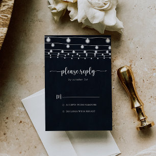 Rustikale String Lights Kalligraphie-UAWG RSVP Karte
