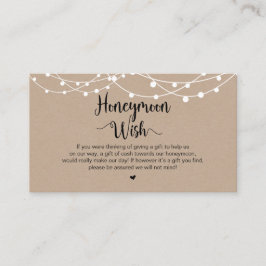 Rustikale String Lights, Kraft, Flitterwochen Begleitkarte