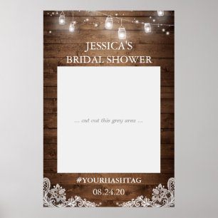 Rustikale String Lights Lace Brautparty Foto Prop Poster