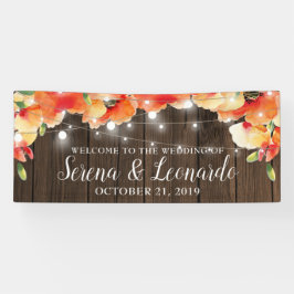 Rustikale String Lights Poppy Wedding Willkommen Banner