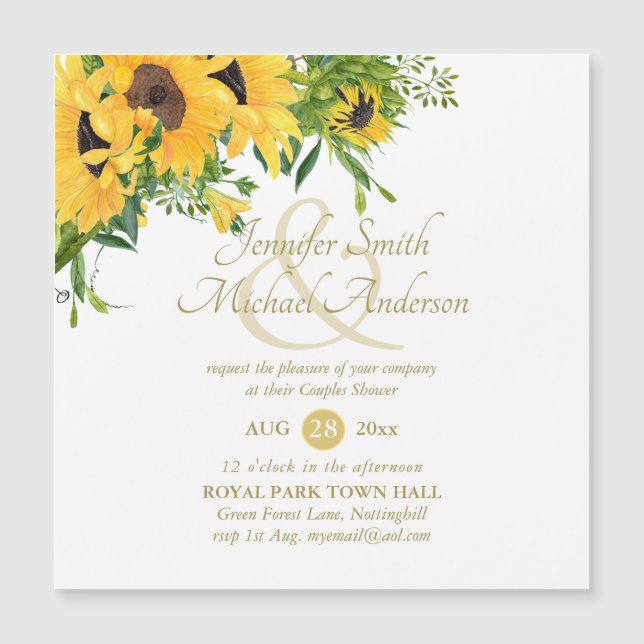 Rustikale Südblüten Hochzeitssommer Brautparty Magnetkarte (Vorderseite)
