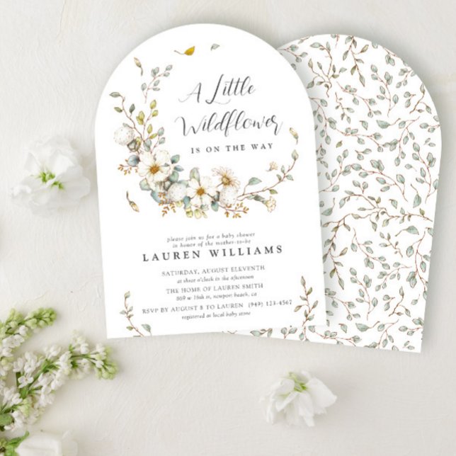 Rustikale Summer Little Wildblume Girl Baby Dusche Einladung (Von Creator hochgeladen)