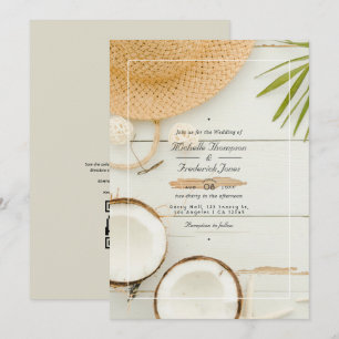Rustikale Summer QR Code UAWG Beach Hochzeit Einladung