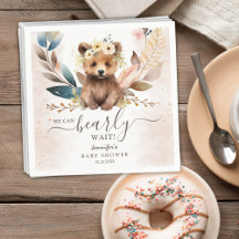 Rustikale süße Bär-geschlechtsneutrale Babyparty-S