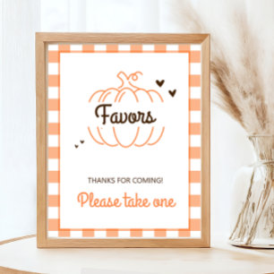 Rustikale süße Kürbis-Herbst-Babyshower-Geschenke  Poster