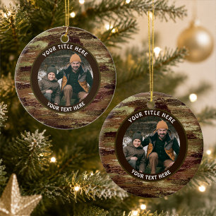 Rustikale Tarnung Foto Personalisiert Keramik Ornament