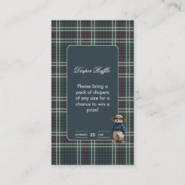 Rustikale Tartan Bärendusche Windelwindeln Begleitkarte