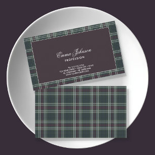 Rustikale Tartan Karierte Visitenkarte