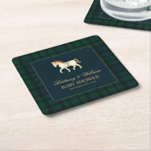 Rustikale Tartan-Karo-Pferd-Baby-Party