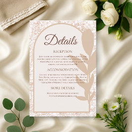 Rustikale Taupe Botanische Hochzeitskarte Begleitkarte