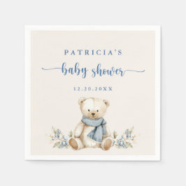 Rustikale Teddy Bear Beige Babydusche Serviette