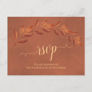Rustikale Terracotta Blätter Elegante Hochzeiten U Postkarte