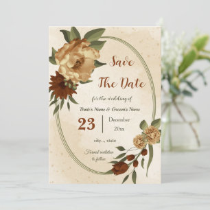 rustikale Terracotta floral botanisch Save The Date
