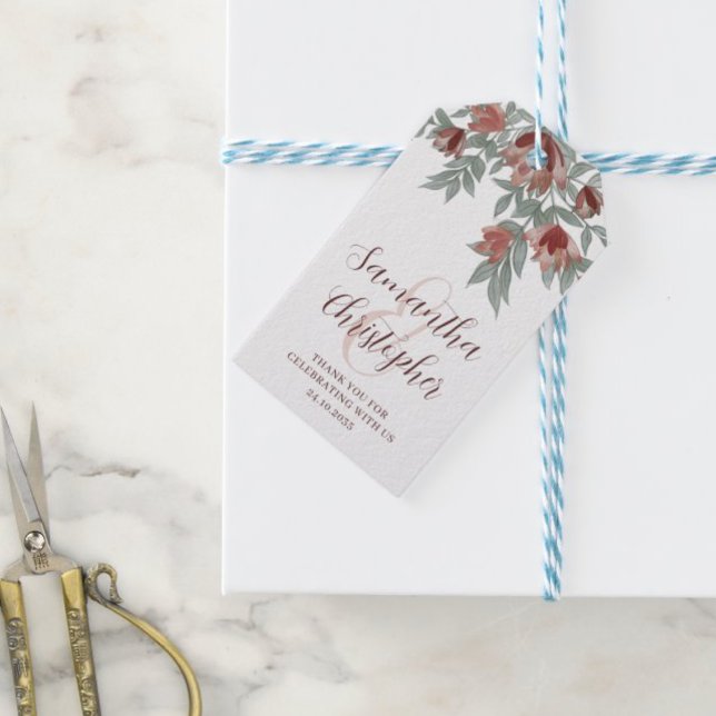 Rustikale Terracotta Gastgeschenk Hochzeit Geschenkanhänger (Von Creator hochgeladen)