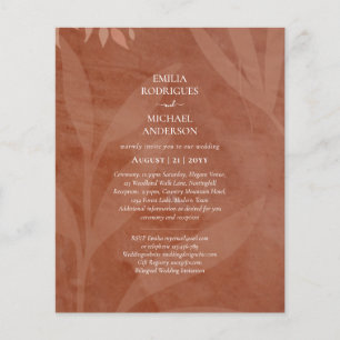 Rustikale Terracotta-Overlay-Hochzeit Flyer