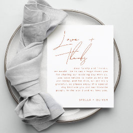 Rustikale Terracotta Script Wedding Reception Card
