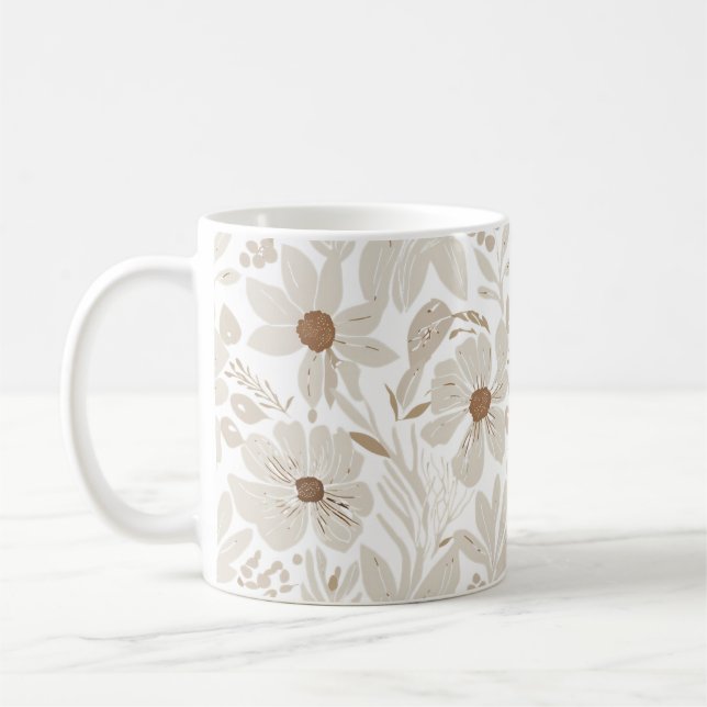 Rustikale Terracotta Wildblume Boho Eclectic Sprin Kaffeetasse (Links)