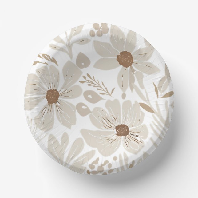 Rustikale Terracotta Wildblume Boho Spring Style Pappteller (Vorderseite)