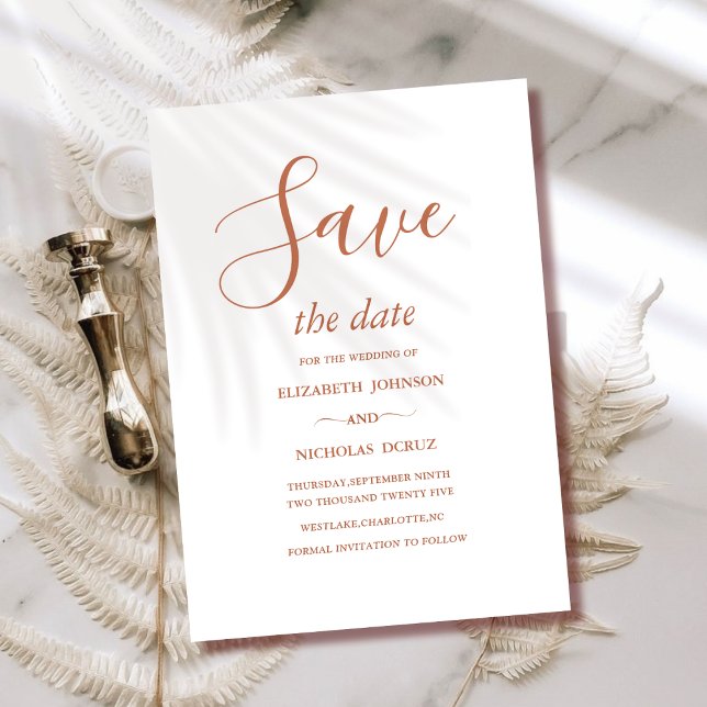 rustikale Terrakotta-Hochzeit im Herbst Save the D Date (Von Creator hochgeladen)