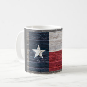 Rustikale Texas Lone Star Flagge auf verwittertem  Kaffeetasse