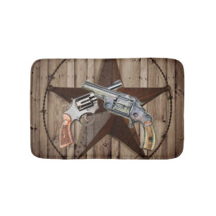 rustikale Texas Stars Cowboy Pistolen Western Land Badematte