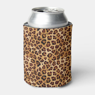 Rustikale Textur Leopard Print Dosenkühler
