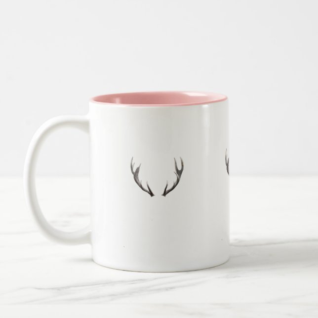 Rustikale Tierhorn-Design-Tasse Zweifarbige Tasse (Links)