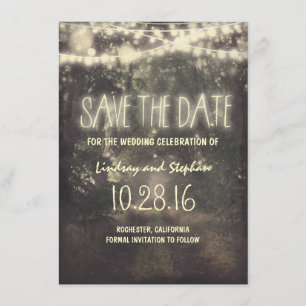 Rustikale Tinklichter speichern die Datumskarten Save The Date