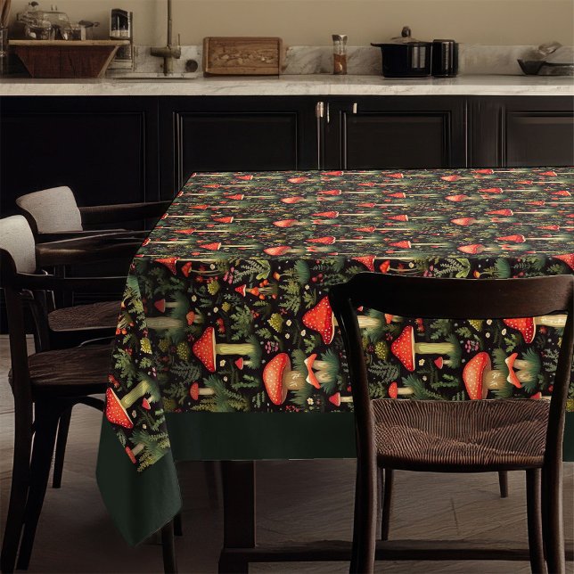 Rustikale Tischdecke Pilze & Farne (Rustic Aesthetic Tablecloth Mushrooms & Ferns)