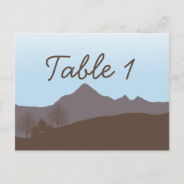 Rustikale Tischnummer im Gebirge