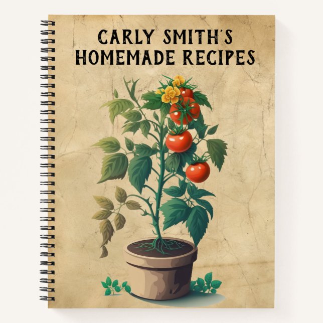 Rustikale Tomatensorte Pflanze, Boho Chic individu Notizbuch (Vorderseite)