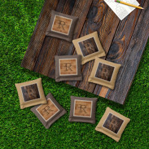 Rustikale Tone-Monogramm-Bohrlochtaschen