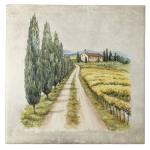 Rustikale toskanisch-italienische Szene Fliese