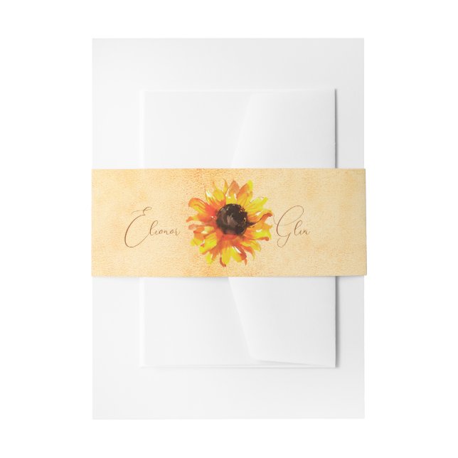 Rustikale toskanische Sonnenblume Personalisiert Einladungsbanderole (Vorderseite Beispiel)