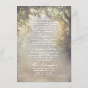 Rustikale Tree Lights Bracnhes Hochzeitsinformatio Begleitkarte