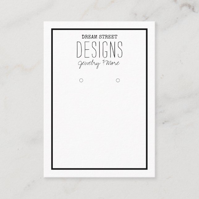 Rustikale, trendy Earring Display Card Visitenkarte (Vorderseite)