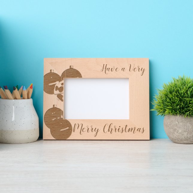 Rustikale Trendy haben ein sehr frohes Weihnachtsf Geätzte Rahmen (Vorderseite)