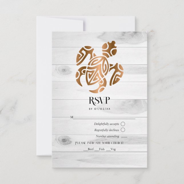 Rustikale Tropenmystische Hochzeit RSVP Karte (Vorderseite)