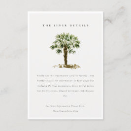 Rustikale Tropical Beach Palm Bäume Hochzeiten Det Begleitkarte