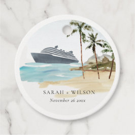 Rustikale Tropical Seascape Beach Cruise Palm Wedg Geschenkanhänger