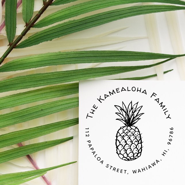 Rustikale tropische Ananas Hawaiianische Rücksende Gummistempel (Von Creator hochgeladen)